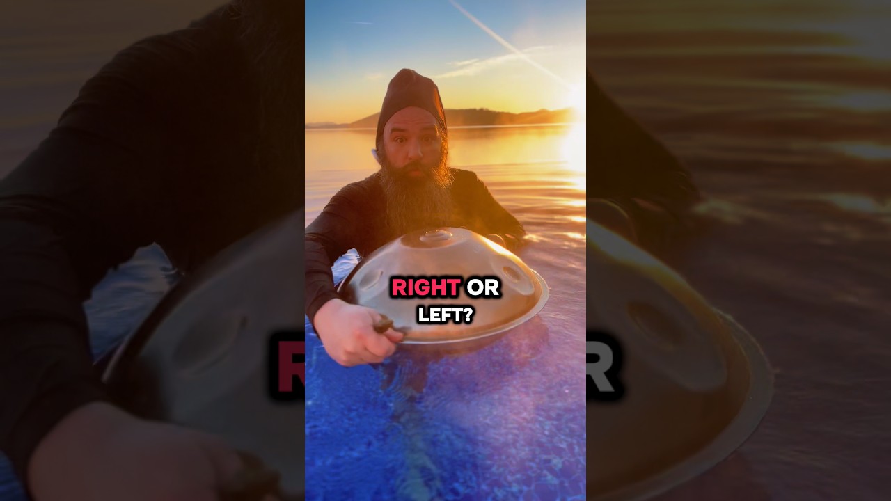 RIGHT or LEFT??? ⬅️🤷‍♂️➡️ @lidahdrums @thecoeurdaleneresort7574 #handpan #water #sunset #relax