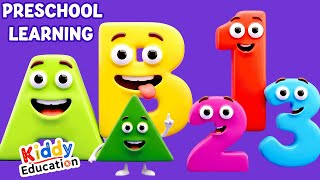 Preschool Learning Videos for Preschoolers 🍎 Toddlers Learn ABC Phonics Shapes Numbers Colors 🌈