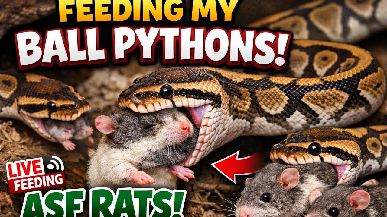 Feeding Time! LIVE ASF Rat Feedings for My Ball Pythons 🐍 - YouTube