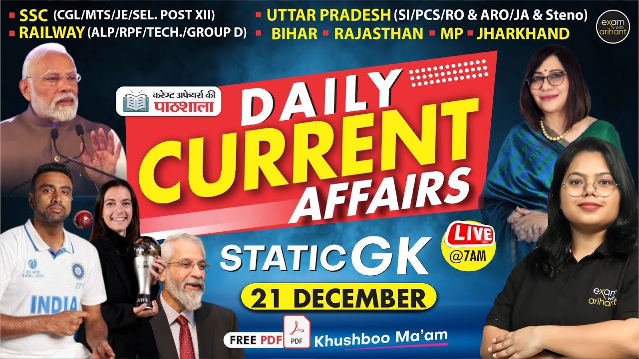 21 December Current Affairs 2024, Daily Current Affairs | GK Questions ...