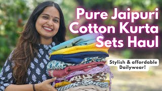 10 Jaipuri Cotton Office Kurta Sets & Denim Kurtas Haul | After wash review | Starting our BRAND✨️🧿 screenshot 2