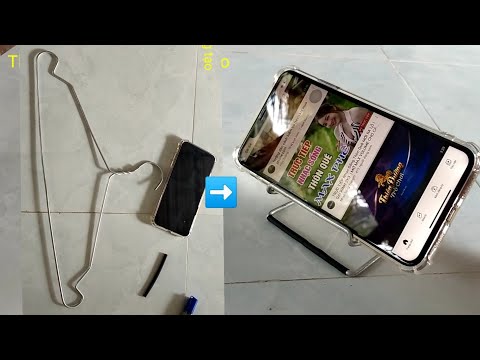 Video Làm giá đỡ điện thoại bằng móc áo - youtube