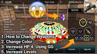 How To Upgrade Black Sun Levels+ HP+ Weapons And Change Color Using GG In Gunship Battle screenshot 5