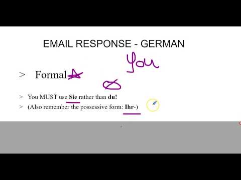 German Grammar: Formal Email in German