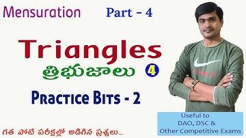 Mensuration Part - 4 I Practice Bits - 2 I Based on Areas & Perimeters of Triangles I Ramesh Sir