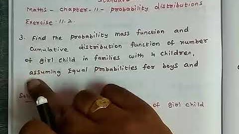 Tn || Standard-12 || Maths || Chapter-11 || Probability distribution || Exercise 11.2 ||q.no.3,4