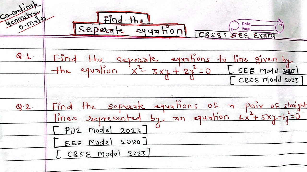 find-the-separate-equation-of-a-pair-of-straight-lines-represented-by