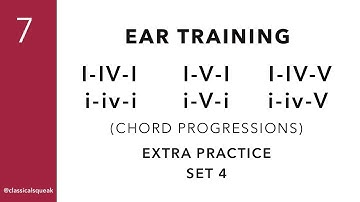 I-IV-I, I-V-I, I-IV-V, i-iv-i, i-V-i, i-iv-V (RCM Level 7 - Chord Progression Ear Training) | Set 4