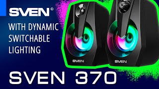 The SVEN 370 acoustic system with impressive backlighting.