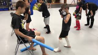 【キックボクシング】豊橋・豊川 ストライキングジムAres 2019.8 キッズクラス練習風景