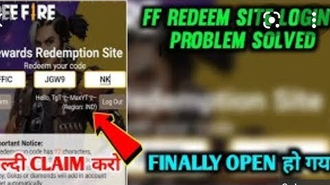 FINALLY REDEEM CODE WEBSITE PROBlEM SOLVED || FREE FIRE TODAY NEW REDEEM CODE