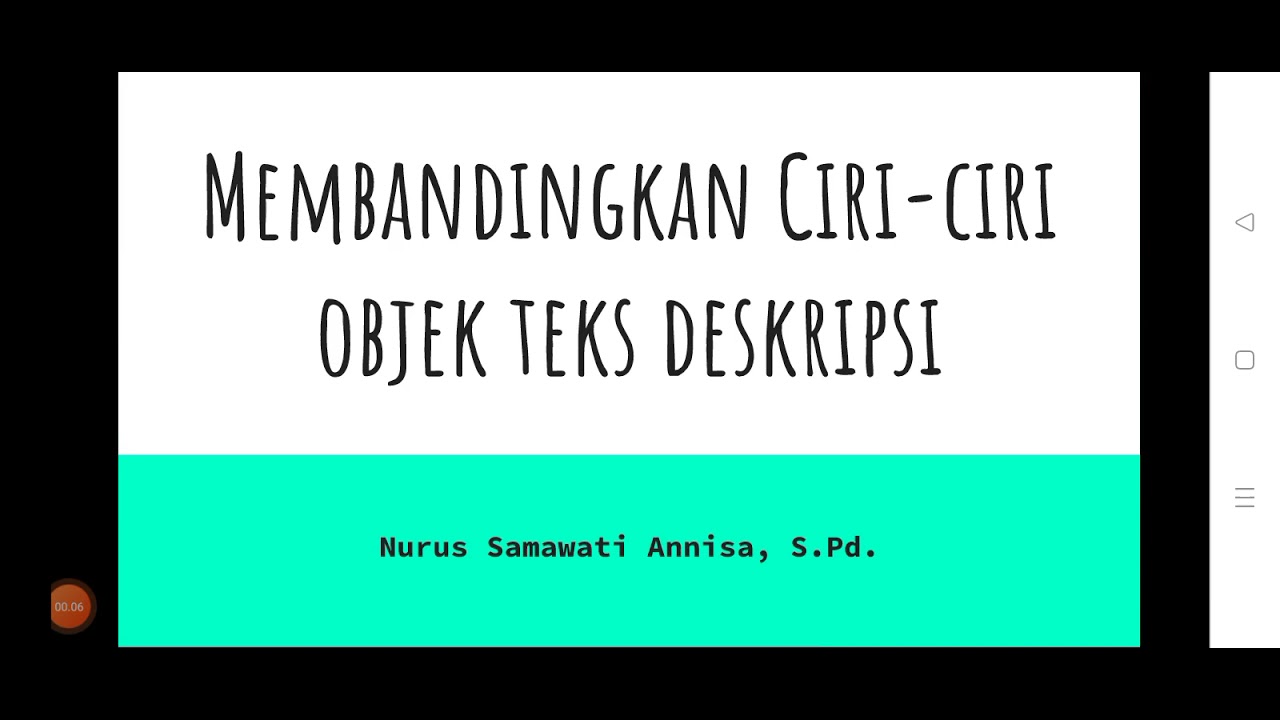 Video Pembelajaran Membandingkan Ciriciri Objek Teks Deskripsi Kelas