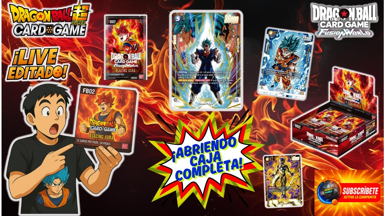 ¡🔥UNBOXING ÉPICO🔥! Abrimos la Caja Blazing Aura de Dragon Ball Super Fusión World TCG 🐉