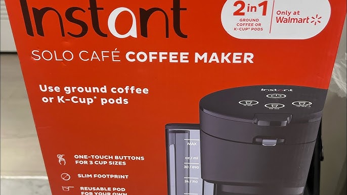 Instant Solo Café 2-in-1 Single Serve Coffee Maker for K-Cup Pods and  Ground Coffee, Black