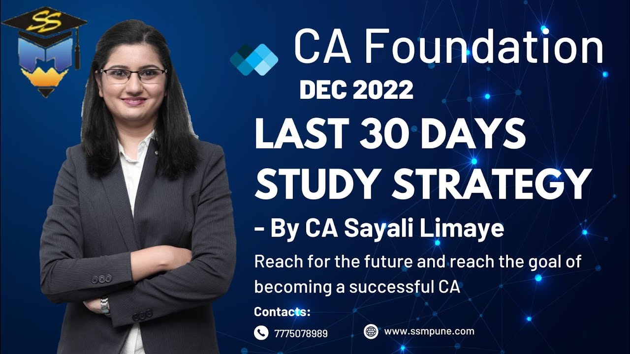 CA Foundation Dec 2022 | Last 30 Days study strategy | Must watch video ...