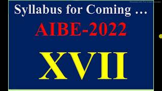 AIBE, BCI, Syllabus for AIBE  XVII, AIBE-2022