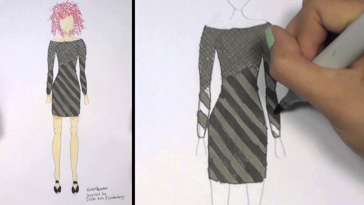 How to Draw Clothes for Beginners Fashion Designing: Black and Grey ...