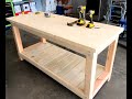 Garage workshop woodworking strong heavy duty work table inexpensive easy diy