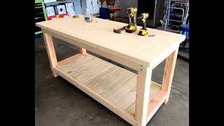 garage workshop woodworking strong heavy duty work table inexpensive easy diy