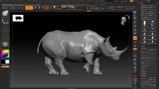 White Rhino sculpture for 3d printing
