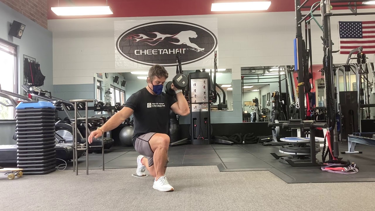 Dumbbell Single Arm Front Rack Reverse Lunge on Slider - YouTube