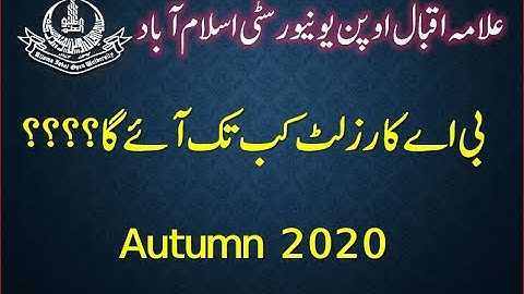 AIOU BA BCOM Autumn 2020 Results Expected Date