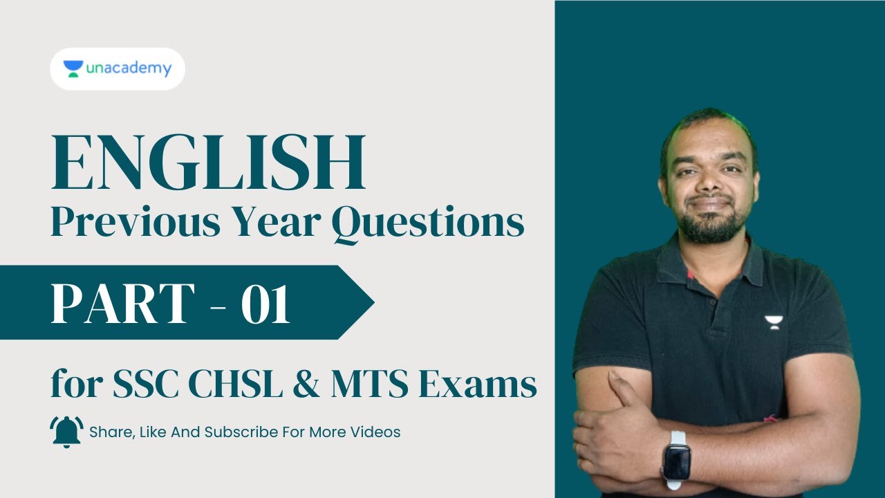 English Previous Year Questions for SSC CHSL & MTS | Part 01 | Abhilash Varma | Unacademy Kannada