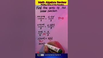 FINDING ZEROS OF LINEAR FUNCTION |  Advanced Algebra  @#math #mathtricks  #shortvideo #howto #shorts