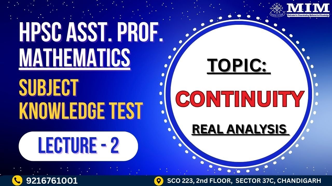 L2- Continuity Theorems and Their Proofs | Real Analysis for HPSC Maths ...