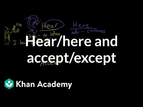 Hear/here And Accept/except | Frequently Confused Words | Usage | Grammar