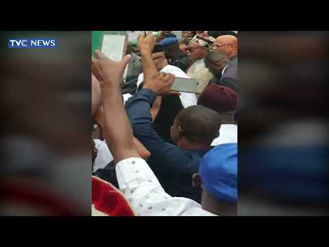 WATCH: Huge Crowd As Senate President, Godswill Akpabio Arrives In Akwa Ibom