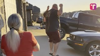 Dad Jumps For Joy As He's Surprised With Dream Mustang