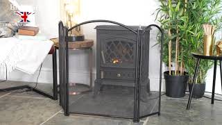 Paignton Three Fold Black Fire Guard