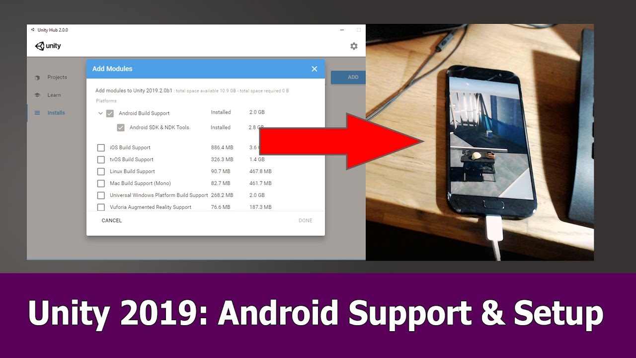 Unity 2019 Android Support: Setup, Sdk  Ndk