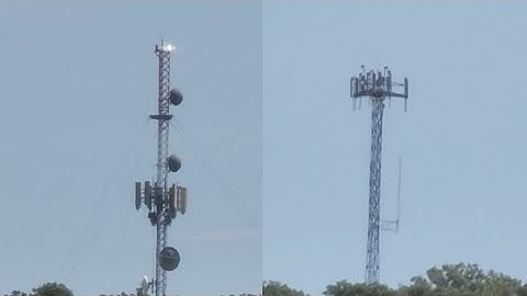 The return of the guyed cell tower with an FH-308 strobe and 300mm & a lattice tower next to it