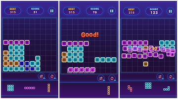 Glow Block Puzzle🔹Glow Themed Classic Block Puzzle #31 - Gameplay Walkthrough (iOS, Android)