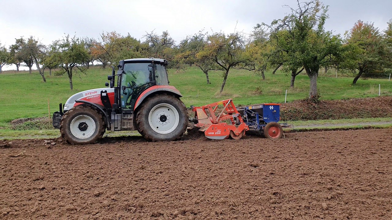 Weizen Säen 2020 mit Steyr Kompakt 4095 und Nordsten Lift o marika CLG 250