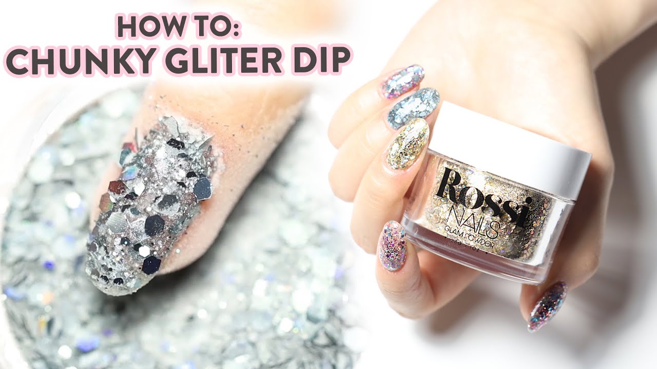 3 Ways to Apply Chunky Glitter Dip Powder 🤩 YouTube