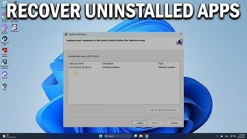 How To Recover Uninstalled Programs and Apps on Windows 11 - Easy Fix