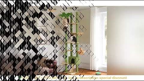 Cactus Cat Tree Floor to Ceiling Cat Tower Adjustable Height with Cat Condo Cozy Hammock and Scratch