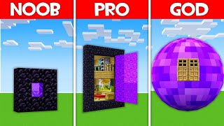 Minecraft Battle: SUPER SECRET PORTAL BUILD CHALLENGE - NOOB vs PRO vs HACKER vs GOD in Minecraft!