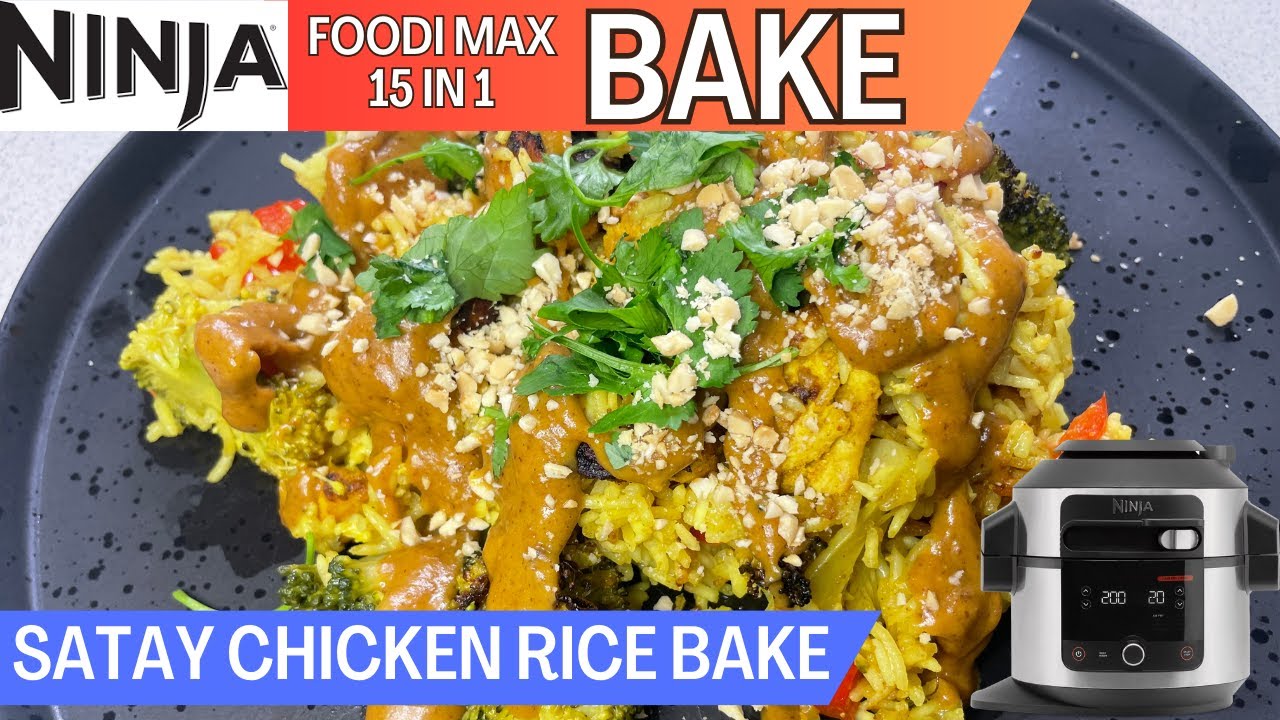 SATAY CHICKEN RICE BAKE BAKE NINJA FOODI One Pot Recipe Satay Chicken with Rice and vegetables