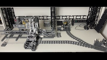 Lego GBC - Train Module Type 1 - Crane Loader with new gearbox