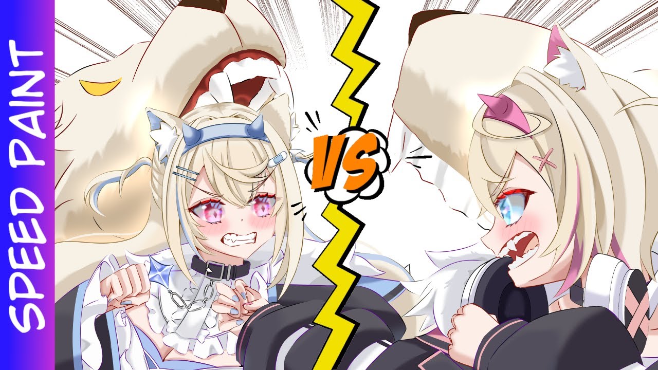 Fuwa vs moco [[Illustration Making]] [[Hololive]] [[Medibang Paint Pro ...