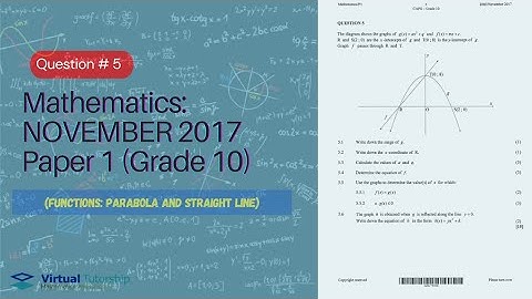PARABOLA AND LINEAR FUNCTIONS | November 2017: Mathematics Paper 1 Question 5 (Grade 10)