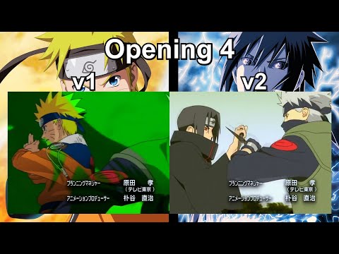 Naruto - Opening 4 Comparison - Versions 1-2
