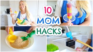 10 NEW MOM HACKS / MUM HACKS TO TRY | Emily Norris