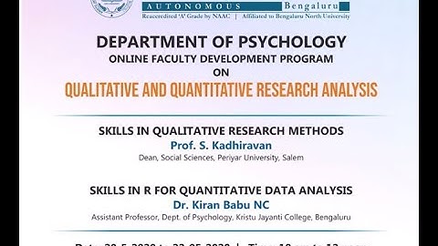 FDP Day - 1: Online Faculty Development Program on Qualitative and Quantitative Research Analysis
