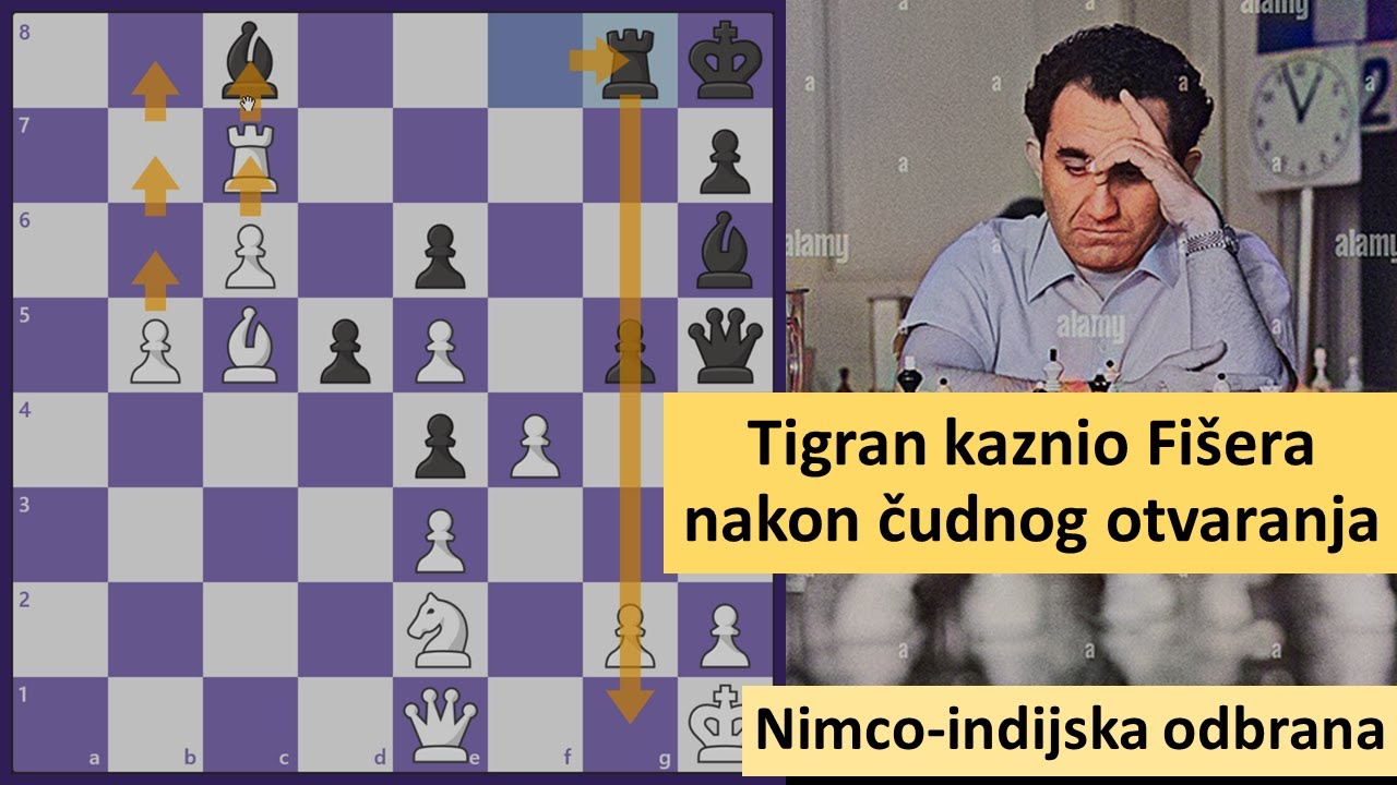 Tigran Petrosjan kažnjava Bobi Fišera nakon čudnih poteza u otvaranju   Nimco-indijska odbrana