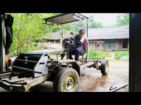 Repair and restore 50 year old Toyota cars into trucks. Part 3 shapes the front of the car